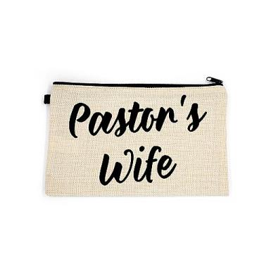 Imagem de Bolsa de maquiagem para esposa de pastor, presente para esposa de pastor, bolsa cosmética para esposa de pastor, bolsa de higiene pessoal, para ela, bolsa de maquiagem para mulheres, bolsa de , Branco
