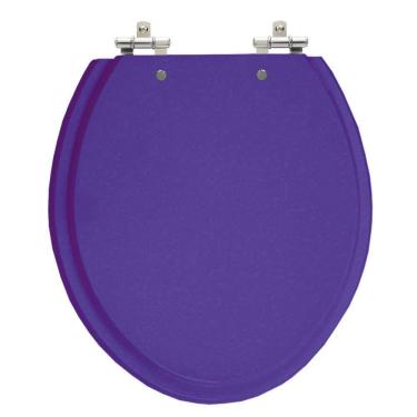 Imagem de Assento Sanitário Convencional Oval Azul Valência Tampa para Vaso em Madeira Laqueada