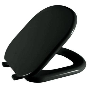 Imagem de Assento Sanitário Riviera Preto Tampa para Vaso Celite Almofadado