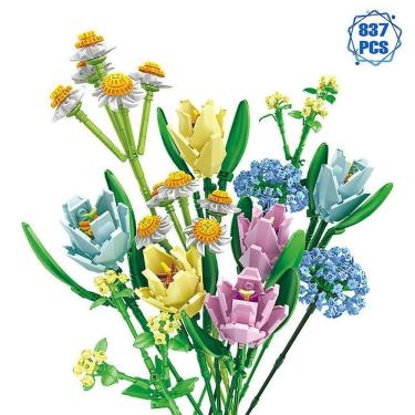 Imagem de Ideias Flores Buquê Blocos de Construção Diy Tulipa Romântica Pla