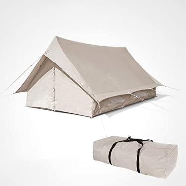 Imagem de Barraca de cabine de algodão de luxo para 6 a 8 pessoas, barraca de acampamento, barraca de glamping à prova d'água à prova de vento, fácil configuração, barraca familiar para acampamento,