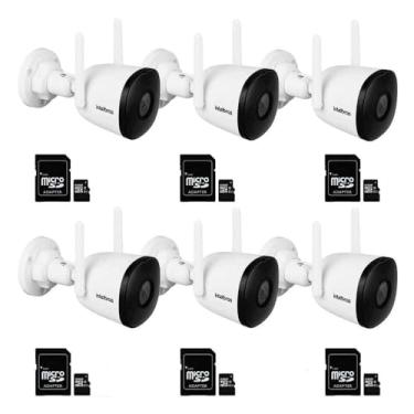 Imagem de Kit 06 Câmeras Inteligente Mibo Externa WiFi Intelbras Full HD 1080P iM5 SC - Com Microfone, IP67 + Cartão de memória 64gb