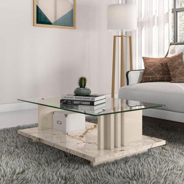 Imagem de Mesa de Centro Frizz  -  CALACATA / OFF WHITE - Madetec
