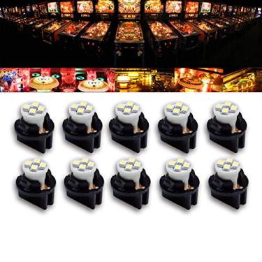 Imagem de PA LED 10PCS #555 T10 LED Pinball Machine Lights 6.3V 4SMD + Bulb Socket Twist Lock Wedge Instrument Base (White)