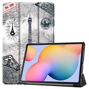 Imagem de ZZOUGYY Capa para tablet Samsung Galaxy Tab S6 Lite 10,4 SM-P610 P613 P615 P619 (versão 2020/2022), capa de couro leve com suporte fólio ultrafina para Galaxy Tab S6 Lite P610 10,4 polegadas (torre