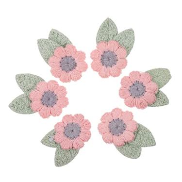 Imagem de NUOBESTY 10 Pcs acessórios de bordado manchas de flores remendos de jeans roupas de decoração aplique de flor apliques de roupas decorativas Rosa decorar adesivo as flores pano