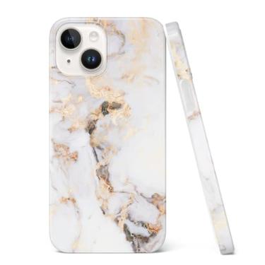 Imagem de Obbii Capa de mármore compatível com iPhone 15 Plus de 6,7 polegadas 2023, capa protetora de mármore branco fina e macia de silicone TPU à prova de choque compatível com capa para iPhone 15 Plus