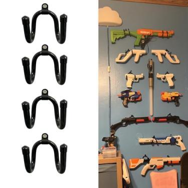 Imagem de Pmsanzay Pacote com 4 organizadores universais para controle de jogos, suporte de parede, suporte de parede, suporte de parede, suporte para controle remoto Nintendo Wii, acessórios Wii - SEM controle