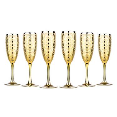 Imagem de Taças de champanhe de cristal de 170 g, conjunto de vidro para champanhe e prosseco, conjunto de 6