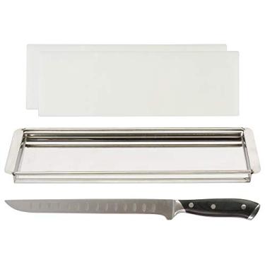 Imagem de Kit de fatiador de carne seca - Fatias uniformes de precisão 100% garantidas - Espessura ajustável, tábua de corte segura para lava-louças, faca de fatiar de 25 cm, livro de instruções sobre cura de