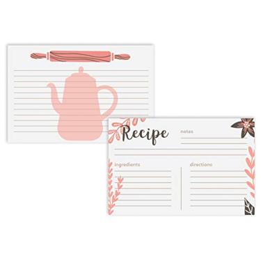 Imagem de Pacote com 60 cartões de receitas de dupla face premium, 10 x 15 cm, da Better Kitchen Products, cartões de índice de receitas, pacote com 60