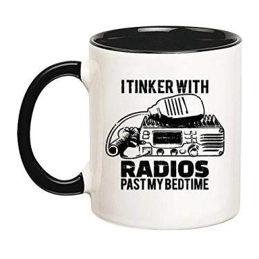 Imagem de Saviola Caneca de operador de rádio amador - Caneca de café I Tinker With Radios Ham, novidade de 325 ml