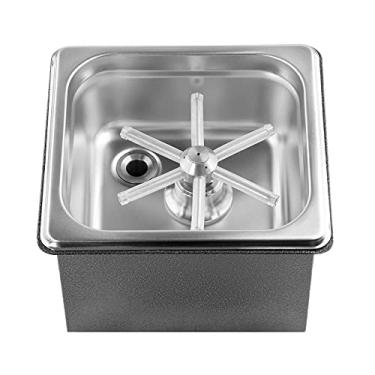 Imagem de YBB Pitcher Rinser, Rinser de limpeza de vidro para bar café dimensões rinser com base (18 x 17 x 11 x 11 cm (Prata)