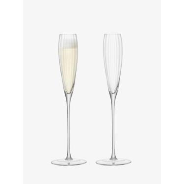 Imagem de LSA Aurelia Grand Champagne Flutes em Transparente com Design Óptico - 170 g Elegante Drinkware - Pacote com 2