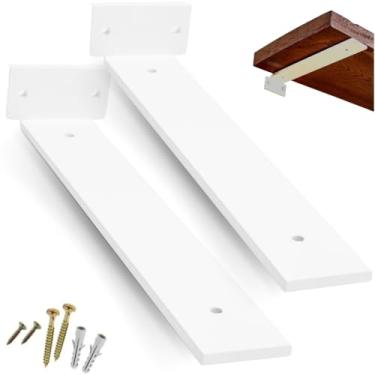 Imagem de RIO DESIGN99 Mão Francesa 15cm Cantoneira Invisível - Branco - 2 Unidades - Reforçada Industrial Invertida Suporte Aço Ferro Em T