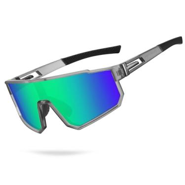 Imagem de MVPTGRS Óculos de sol de beisebol juvenil para meninos e meninas de 8 a 14 anos TR90 armação esportiva infantil para softball, ciclismo, beisebol, golfe, Armação cinza, lente verde, Kids