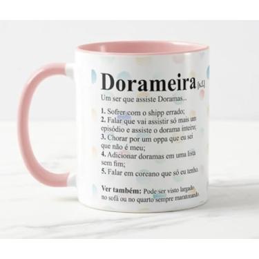 Imagem de Caneca Dorama Significado Dorameira Check Int Rosa