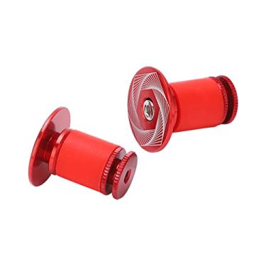 Imagem de VGEBY Plugues de extremidade do guidão, plugues de extremidade de barra de bicicleta de liga de alumínio resistentes ao desgaste alavanca de montanha plugue de extremidade de aperto acessório de bicicleta (ilusão - vermelho)