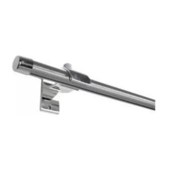 Imagem de Kit Varão Wave Suiço Deslizante 28mm 2,00 Metros  Cromado Cortinas Sala Quarto Blackout