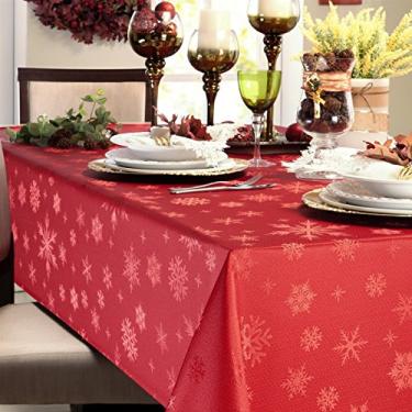 Imagem de Toalha de Mesa Retangular 8 Lugares Facilita Snow Vermelha