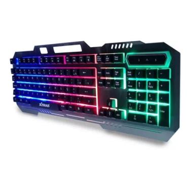 Imagem de Teclado Gamer Luz Led Rgb Iluminado Para Jogos Pc Hk8870 - xtrad