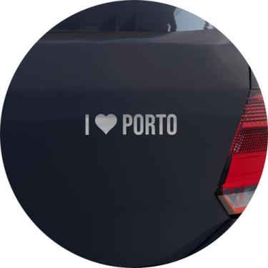Imagem de Adesivo de Carro Eu Amo Porto - I Love Porto - Cor Marrom - Melhor Ade