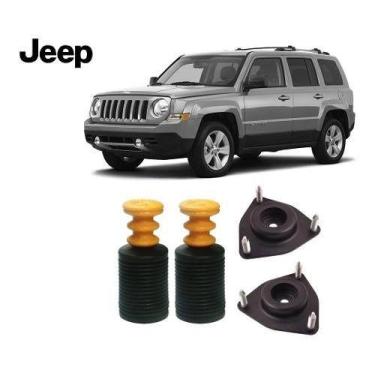 Imagem de Par Kit Coxim Batente Coifa Dianteiro Jeep Patriot 2012 2013 2014 - Au