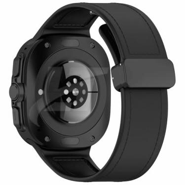 Imagem de Pulseira Couro Hibrido Fecho Magnetico Preto LTimports compativel com Galaxy Watch Ultra 47mm Sm-L705F (LT-Preto)