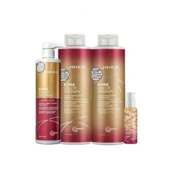 Imagem de Joico K-Pak Color Therapy Shampoo 1L Condicionador 1L Tratamento 500ml Oil 63ml
