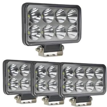 Imagem de 4 Farois De Milha Retangular Led Bivolt Trator Colheitadeira - IMPERIA