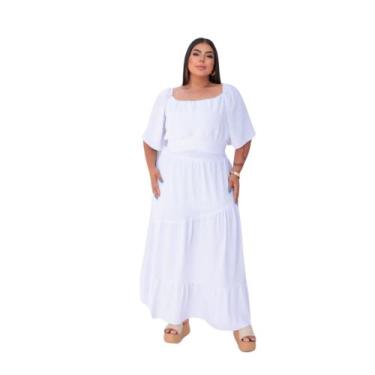 Imagem de Vestido Longo Estampado C/manga 3/4 6 Geração G1 G2 G3 G4 - Reyn Store