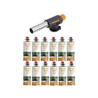 Imagem de Kit maçarico culinário automatico controle da chama artesanato solda +
