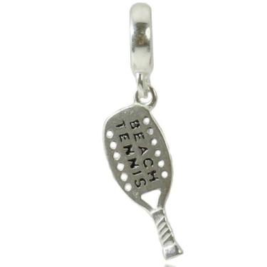 Imagem de Berloque Charms Raquete Beach Tenis Prata Legitima 925 - Lojas La+Ny, 