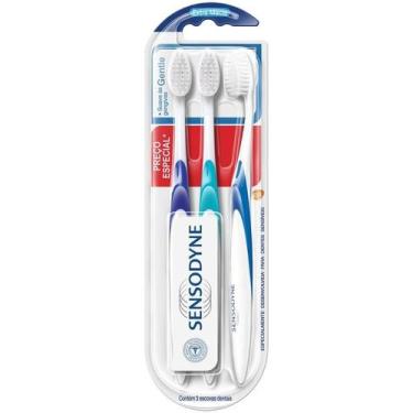 Imagem de Kit Escova Dental Sensodyne Gentle Extra Macia 3 Unidades