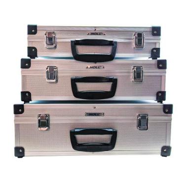 Imagem de Jogo De Maletas Em Alumínio Com 3 Pçs S/ Chave - Pequena / Média / Gra