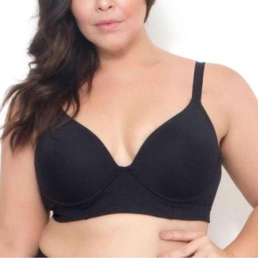 Imagem de Sutiã Meia Taça Com Bojo Plus Size DeMillus 703008 - Liebe, Preto, 50