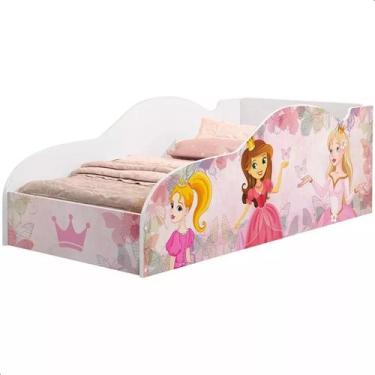 Imagem de Cama Infantil Princesa Com Grade De Proteção Cor Rosa Princesas - Art 
