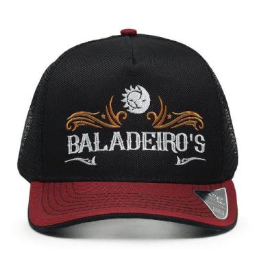Imagem de Boné Baladeiros Copa Alta Estilo Trucker Ou Americano Preto