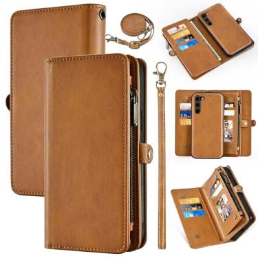 Imagem de Dswteny Capa carteira para Samsung Galaxy S23 Plus S23+ 5G com capa de telefone destacável, alça de pulso, alça de ombro, capa de celular com suporte de couro retrô para S23plus 23S + S 23 23+