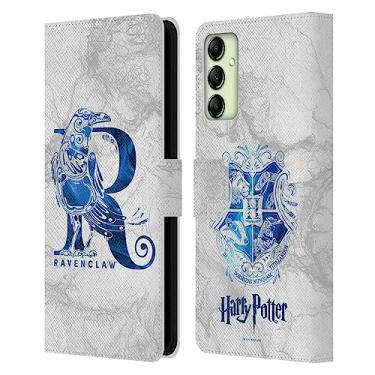 Imagem de Head Case Designs Capa carteira de couro oficialmente licenciada Harry Potter Ravenclaw Aguamenti Relíquias da Morte IX compatível com Samsung Galaxy A14 5G