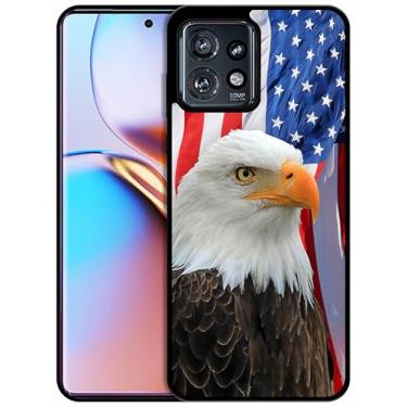 Imagem de SM CASES Capa para Moto Edge Plus 2023, Edge 40 Pro - Capa protetora de borracha TPU à prova de choque com bandeira dos EUA bandeira dos EUA 2023 preta