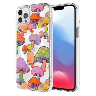 Imagem de UNNKINE Capa magnética para iPhone 16 Pro Max compatível com carregamento MagSafe sem fio bonito design de cogumelo à prova de choque capa antiarranhões para homens e mulheres (transparente) para