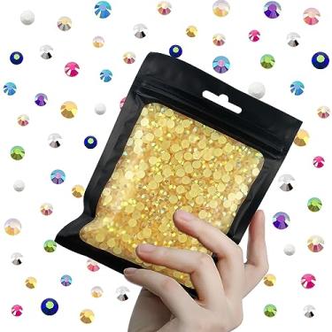 Imagem de CLRDIVA 1000 peças de 6 mm champanhe AB Flatback Resina Strass Bulk Jelly Gems Cristais de fundo plano sem hotfix pedras de atacado diamantes para artesanato copos rosto olho maquiagem unhas Bling DIY decoração