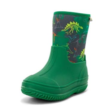 Imagem de Western Chief Bota infantil de neoprene Freestyle, leve, adequada para crianças para meninos e meninas, impermeável para chuva, lama, clima frio, neve, Dino verde, 19
