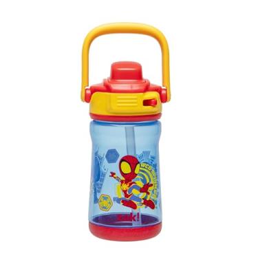 Imagem de Zak Designs Garrafa de Água Infantil Marvel Spider-Man Beacon para Viagens, 350 ml, Plástico Durável e à Prova de Vazamento com Bico de Bloqueio Líquido, Tampa, Alça de Transporte, Base Protetora