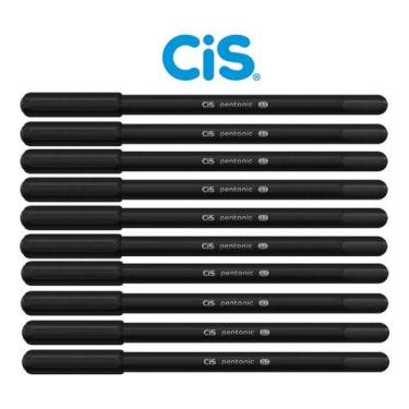 Imagem de Kit 12 Caneta Esferográfica Cis Pentonic 0.7mm Preta - Uni-Ball