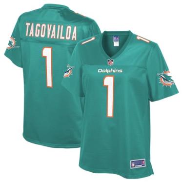 Imagem de NFL PRO LINE Camiseta feminina Tua Tagovailoa Aqua Miami Dolphins Player Jersey