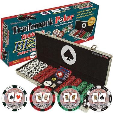 Imagem de Trademark Poker Holdem's Best 500 fichas de pôquer preenchidas com argila com estojo