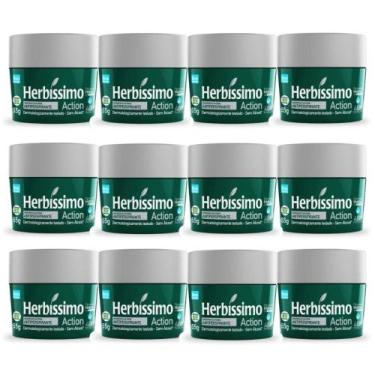 Imagem de Kit 12 desodorante creme herbissimo action antitranspirante 55g