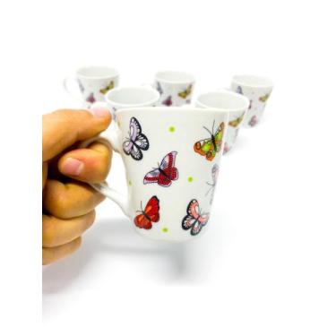 Imagem de Xícaras caneca Café Chá Porcelana 110 Ml louça personalizada 6 unidade